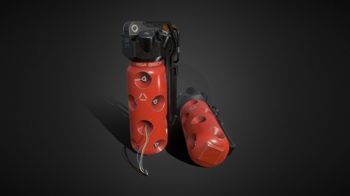 Sci-Fi Concussion Grenade Low-Poly 3D Model