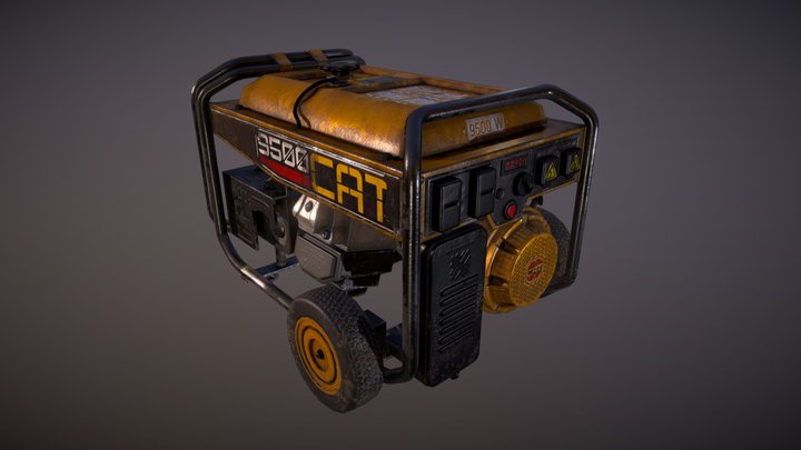 PortableGenerator9500CAT_LowPoly 3D Model