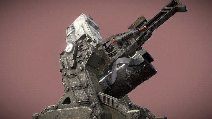 Sci-fi CIWS 3D Model