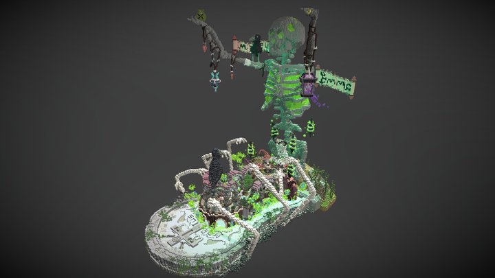 Mortus skeleton minecraft Hub 3D Model