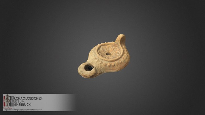 Römische Öllampe mit Reliefdekor (II 0142) 3D Model