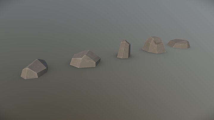 Low Poly Rock Set 3D Model