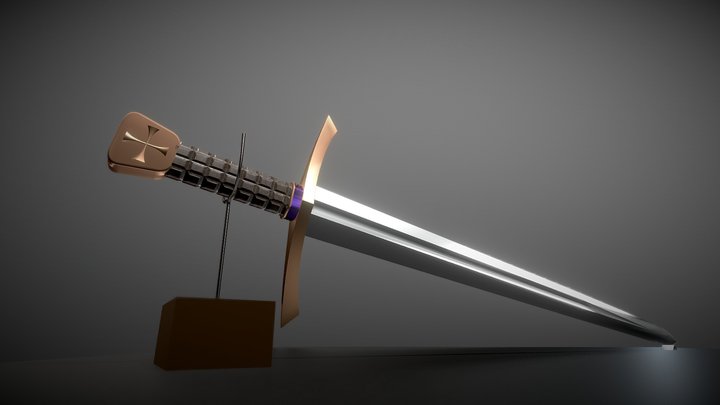 Crusader Templars Medieval War Sword 3D Model