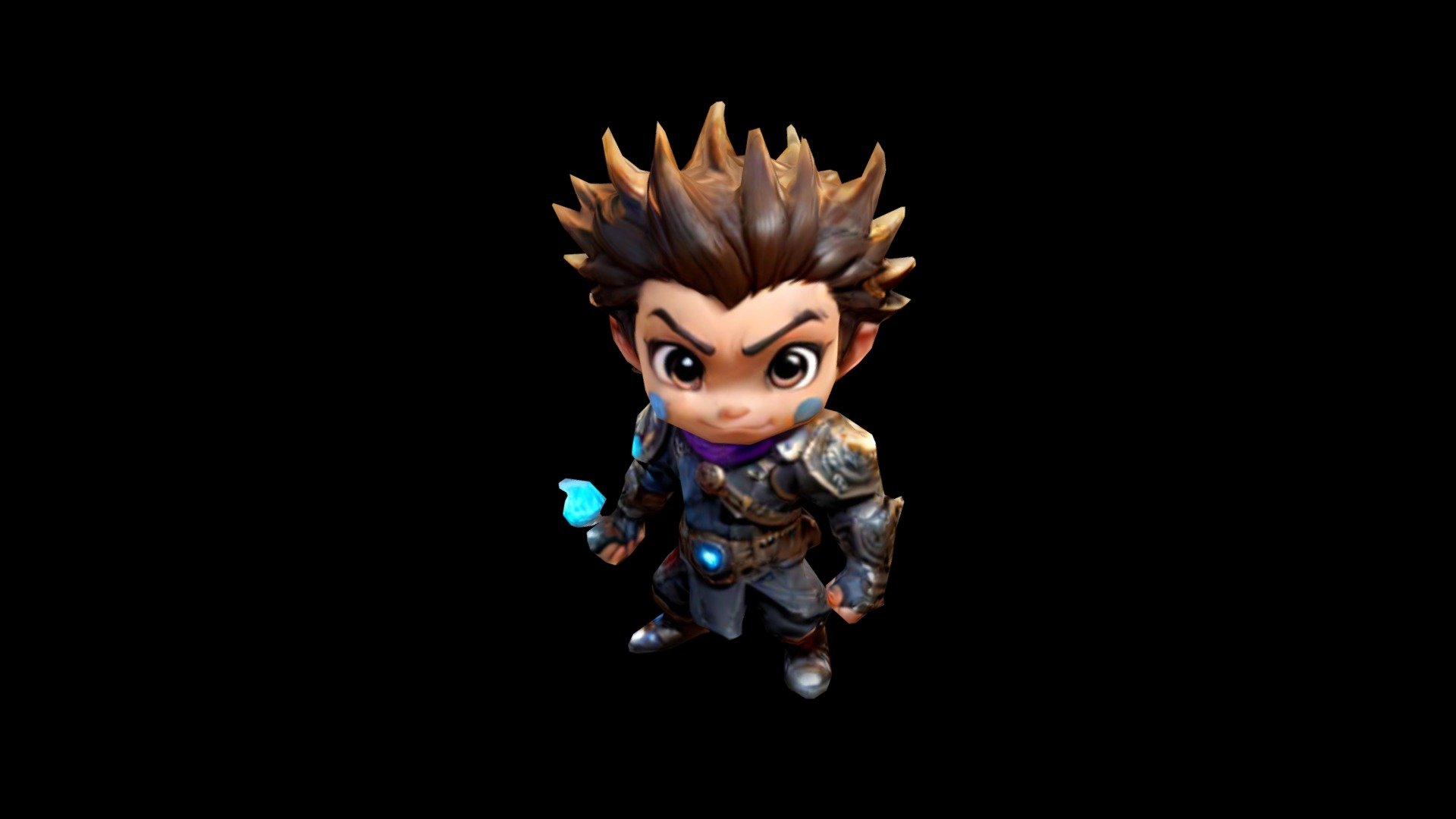 Anime-style character with anime face and spiky - Download Free 3D ...