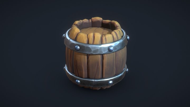 Stylized Barrel 3D Model