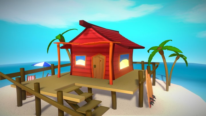Beach House 3D Model