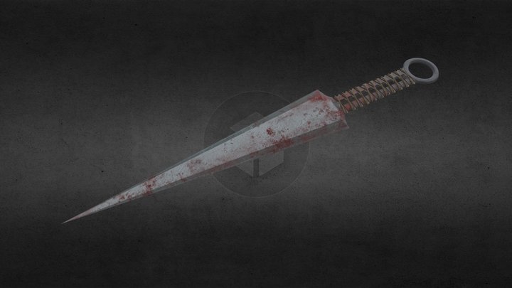 Bloodied Ninja Kunai - Game Ready Asset