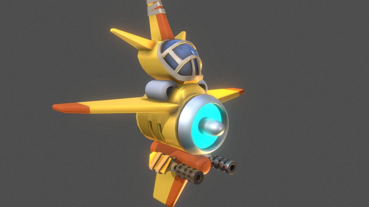 Spaceship Cartoon 3D Model