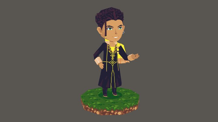 Claude - Lowpoly Pixelart 3D Model
