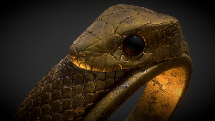 Ouroboros snake ring V2 ( GOLD ) 3D Model