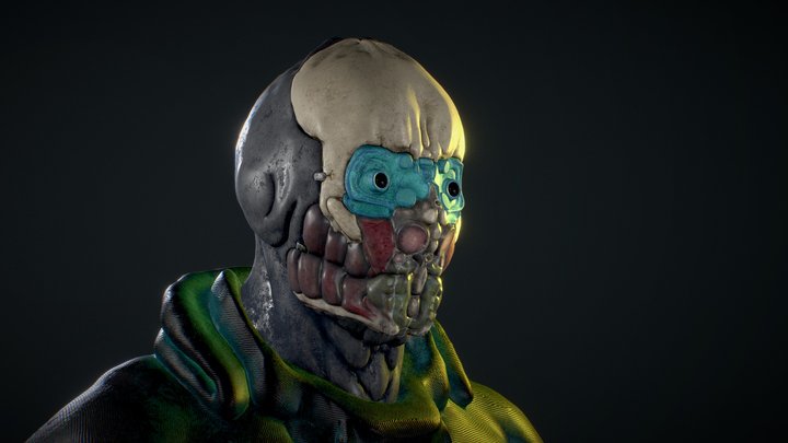 Sci-fi Helmet (Biopunk Character Bust) 3D Model