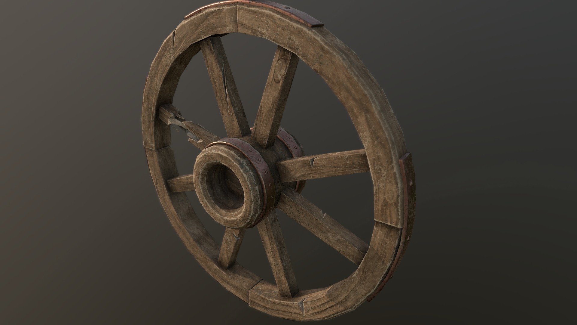 Medieval Wagon Wheel (Game Model)
