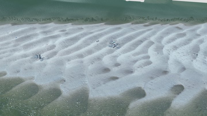 Sapelo Island, Georgia, mid-stream sandbar 3D Model