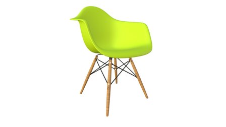 Cadeira Decorativa Verde Limão Eiffel III 3D Model