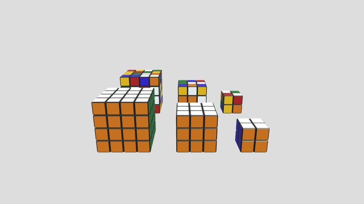 Rubik's Cubes Solved And Unsolved 3D Model