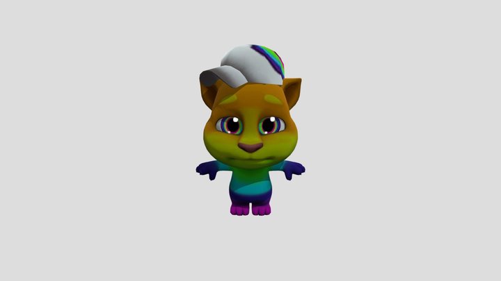 my_talking_tom_2_rainbow_fur 3D Model
