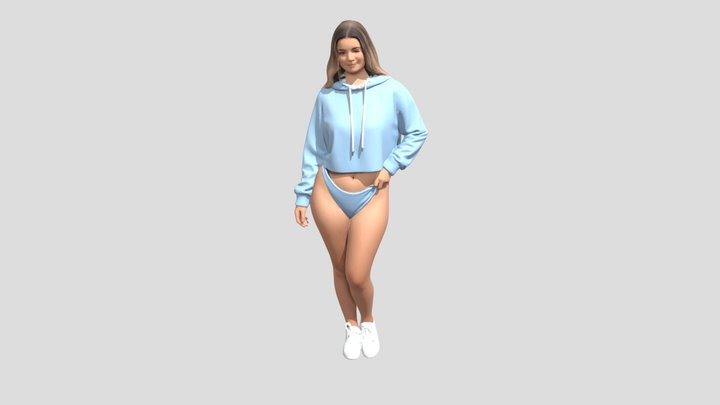 Sky-Blue Casual Look – Kostenloses 3D-Modell STL