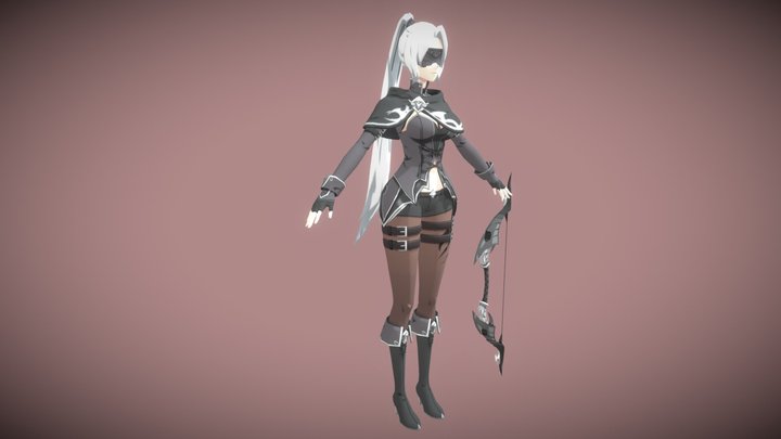 Female assassin skin 6 3D Model