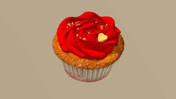 Valentines Cupcake 3D Model