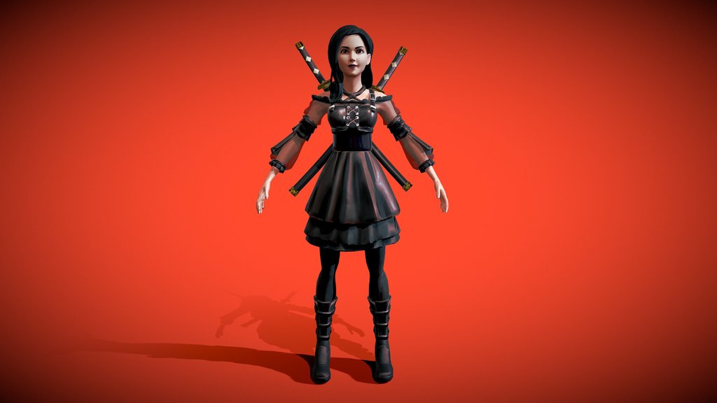 Female full-body Ninja avatar