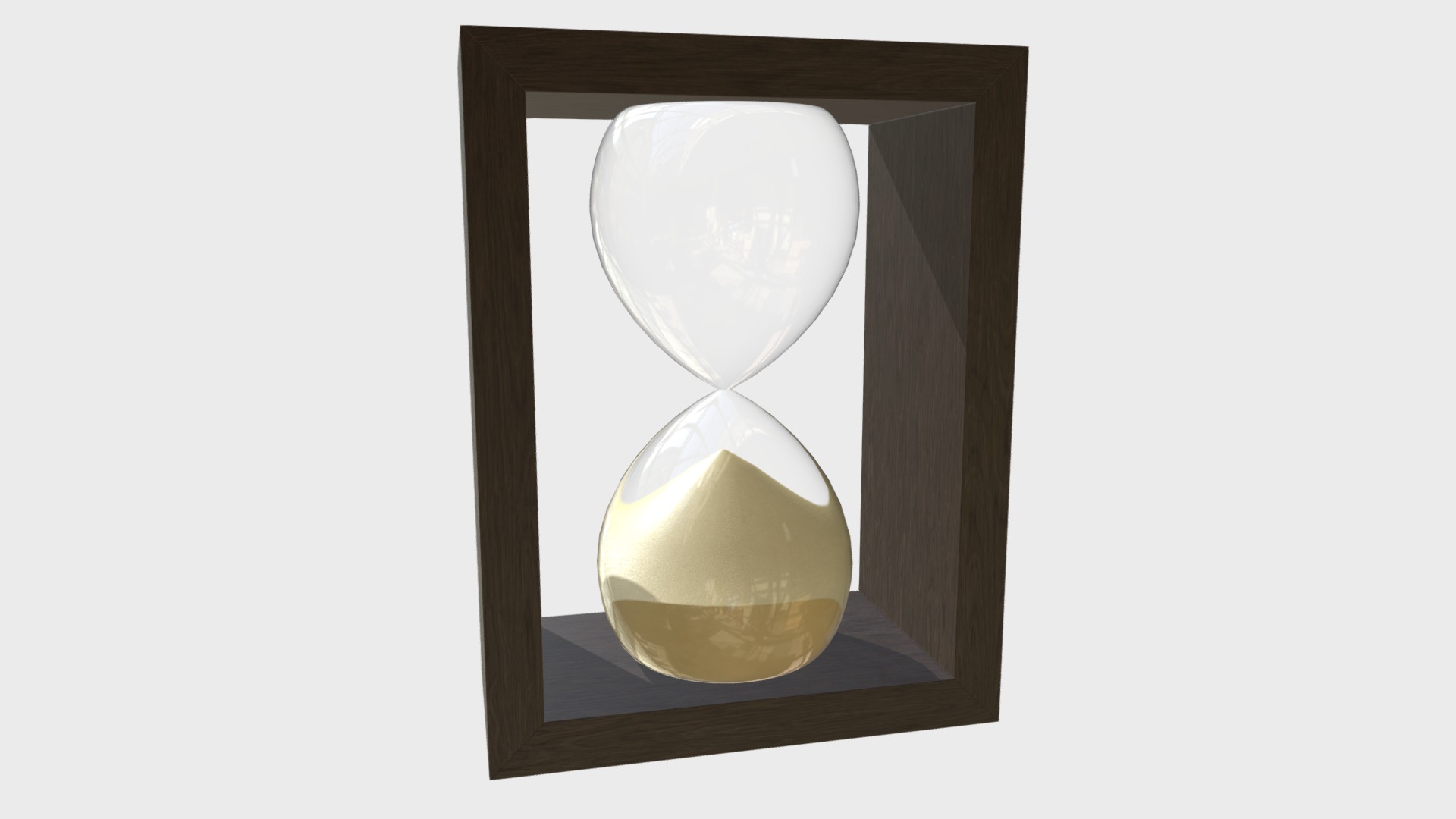 3D model Deco hourglass 1 - This is a 3D model of the Deco hourglass 1. The 3D model is about a glass vase on a shelf.