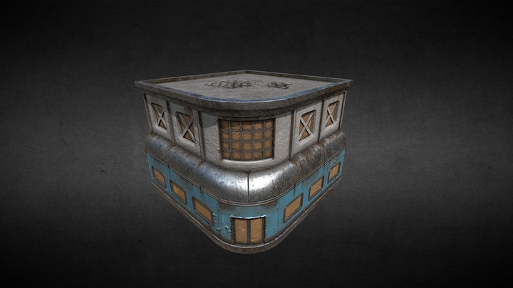 Retro ruined rustic building 3D Model