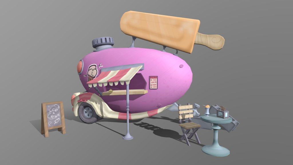 Stylized Ice Cream Trailer