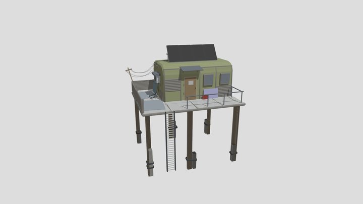 The House of Survivors of the Zombie Apocalypse 3D Model