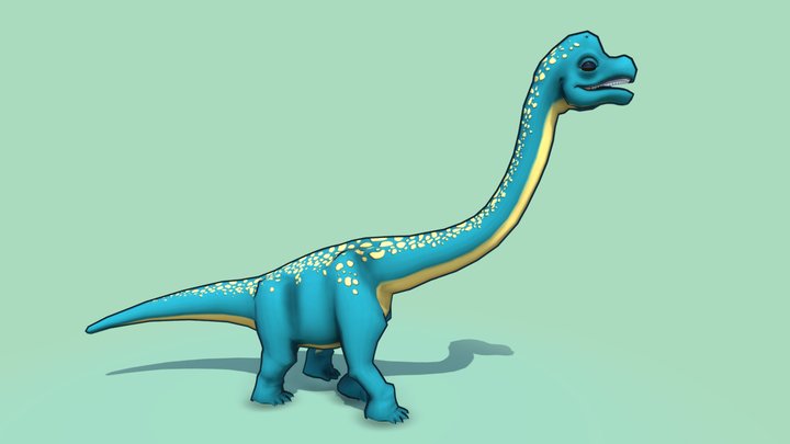 Cartoon Brachiosaurus 3D Model