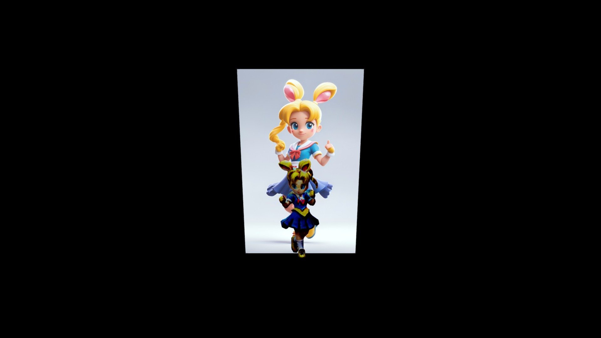 a toy figure of a girl with a rabbit ears, featu - Download Free 3D ...