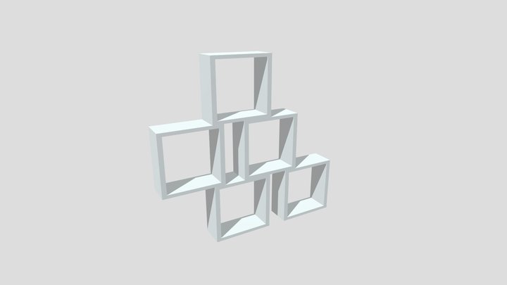 Modern shelf, very low-polygon