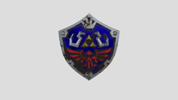 Worn Hylian Shield 3D Model