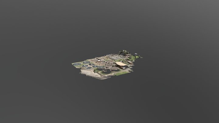 whole 3D model of wastewater treatment plant 3D Model