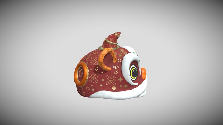 Lion Dance Cartoon 3D Model