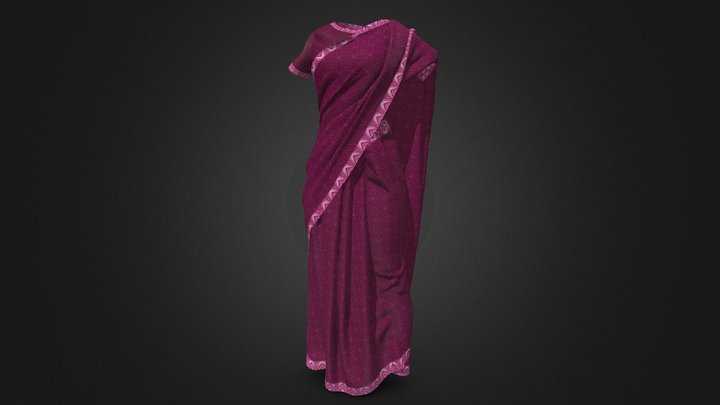 Traditional Cloth : Saree for Games 3D Model