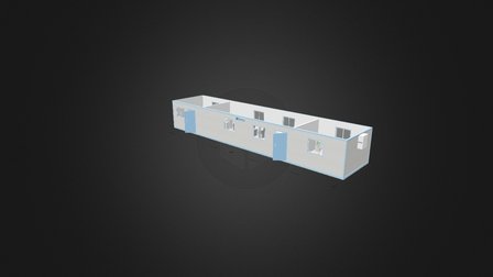12ft x 60ft Mobile Office 3D Model