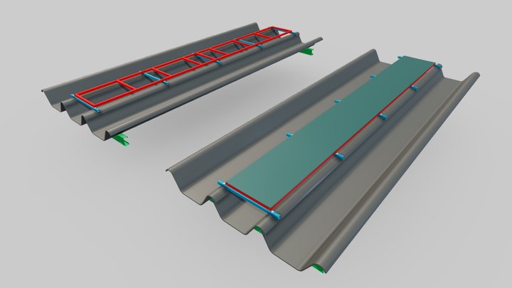 PASSARELA PARA MANUTENÇÃO EM TELHA CANALETE 49 3D Model