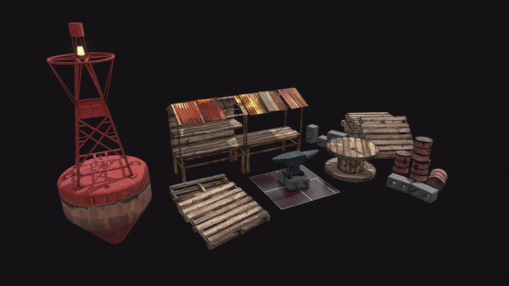 2_ Detailed_textured_props 3D Model