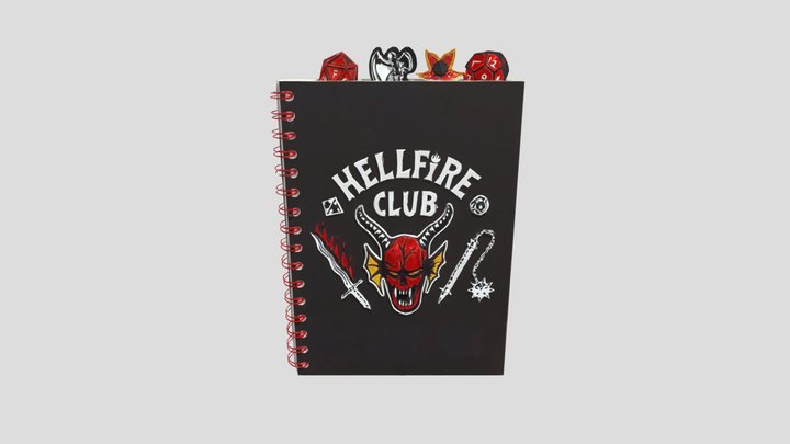 Black Hellfire Club themed spiral notebook
