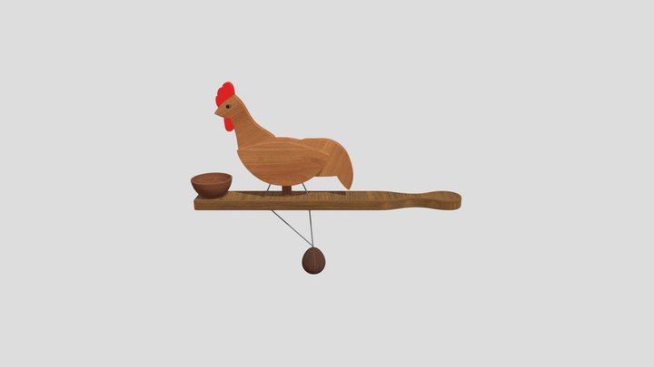 Pecking_Chicken_Wooden_Toy (1) 3D Model