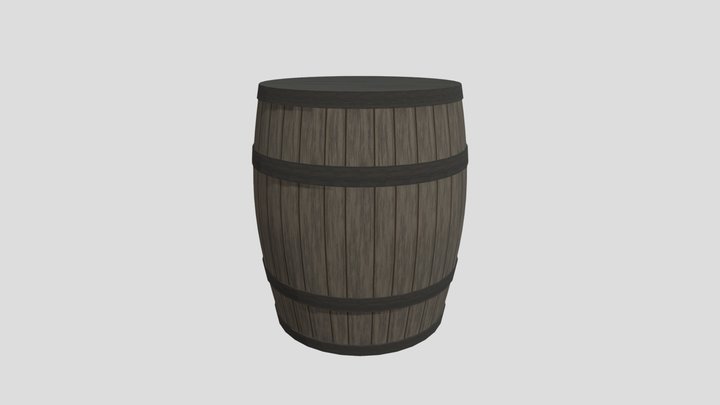 Wooden Barrel 3D Model