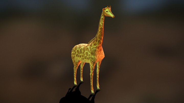 Low-poly Giraffe 3D Model