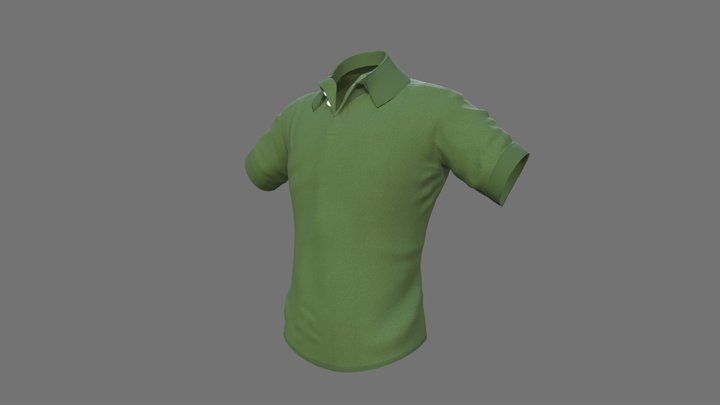 Game Res Polo Shirt Fully Textured 3D Model