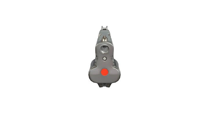 Tactical handgun with mounted flashlight 3D Model