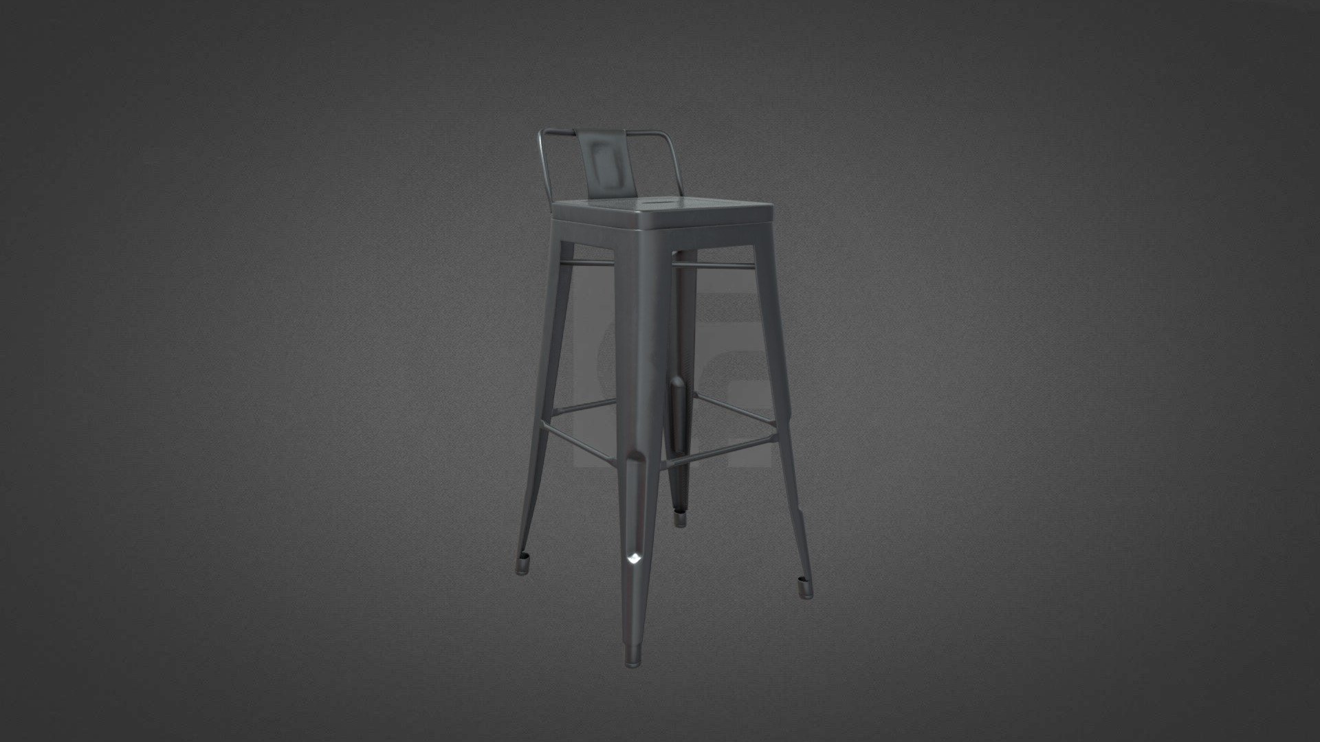 Tolix Stool With Small Back Hire — Sketchfab embed 3D viewer