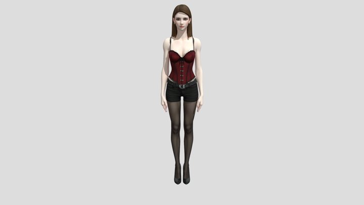 Crimson Corset Portrait