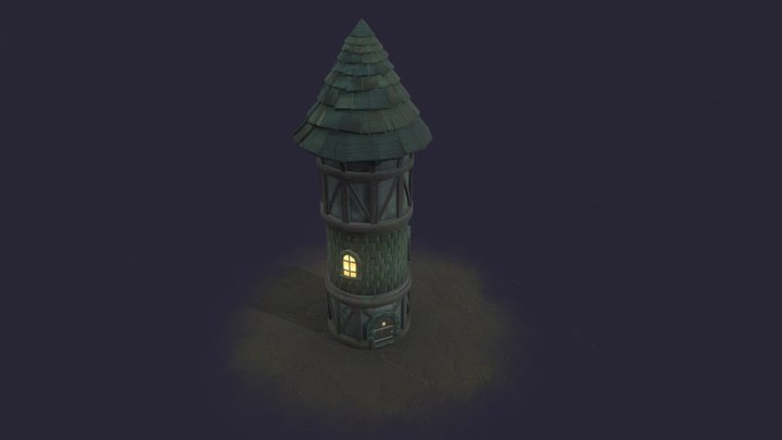 3D Coloring Book: "Lone Tower" 3D Model