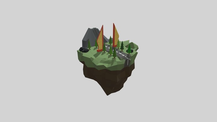 Floating Island 3D Model