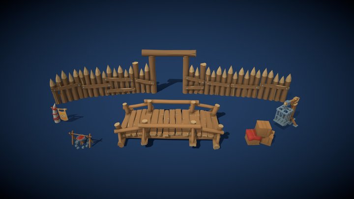 Camp Props - game ready 3D Model