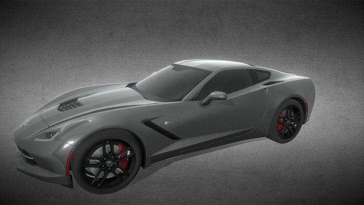 Corvette_stingray_realistic_ Completey Rigged 3D Model